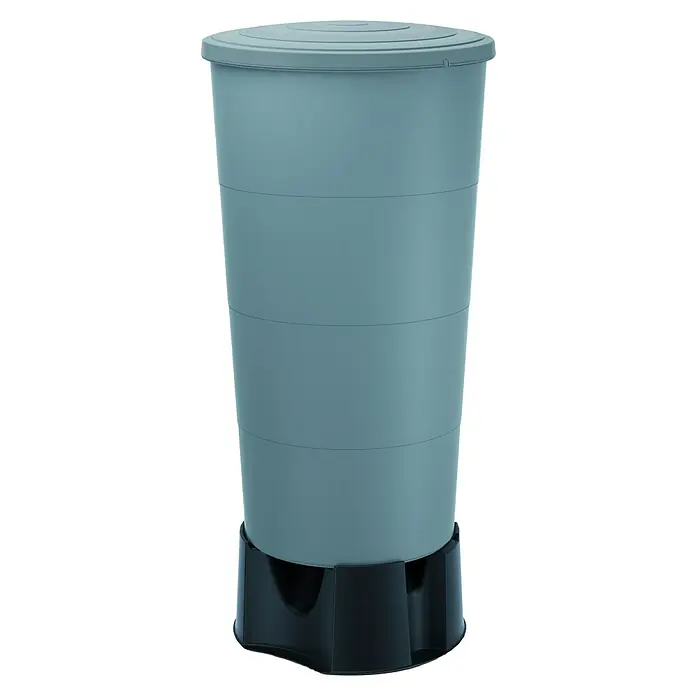 Regentonne Smooth - 200 l, Hellgrau - Vorderansicht