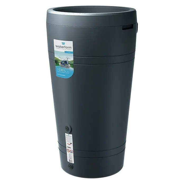 Regenspeicher Tube - 230 l, Anthrazit - Diagonale Ansicht