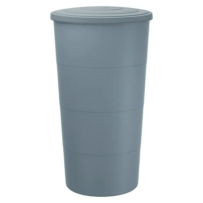 Regentonne Smooth - 200 l, Hellgrau - Vorderansicht
