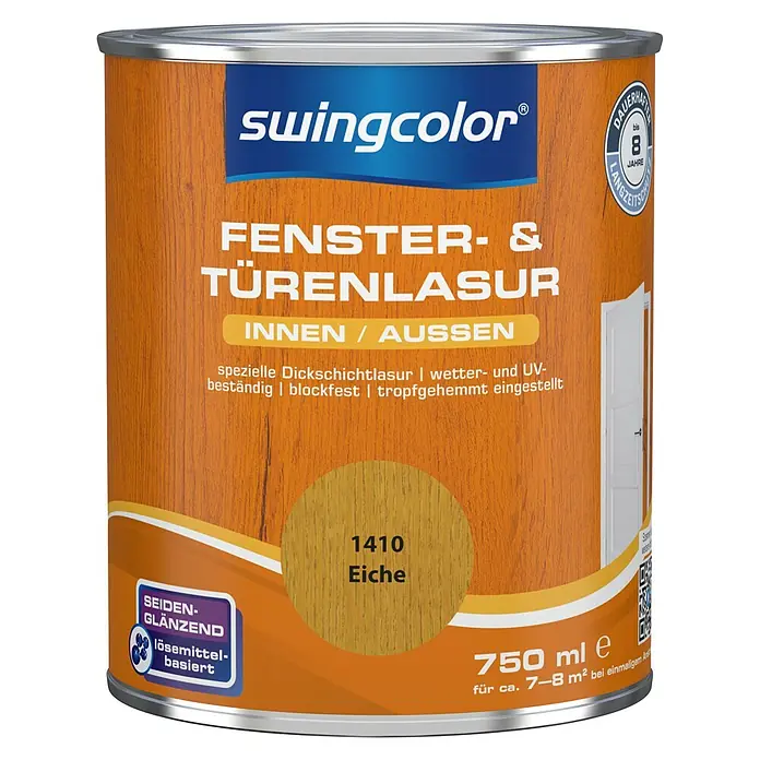 swingcolor Fenster- & Türenlasur - Eiche, 750 ml, Seidenglänzend, Lösemittelbasiert - Vorderansicht