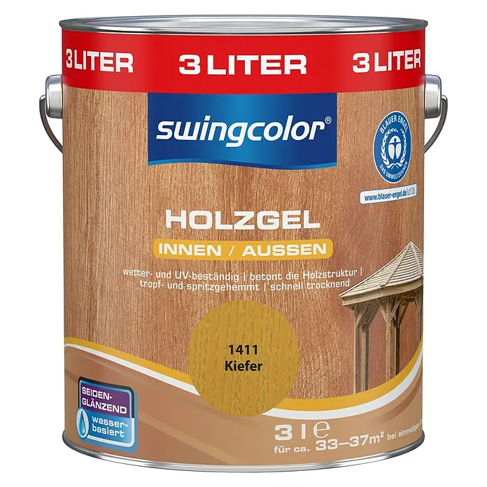 swingcolor Holzgel - Kiefer, Seidenglänzend, 3 l, Wasserbasiert - Vorderansicht