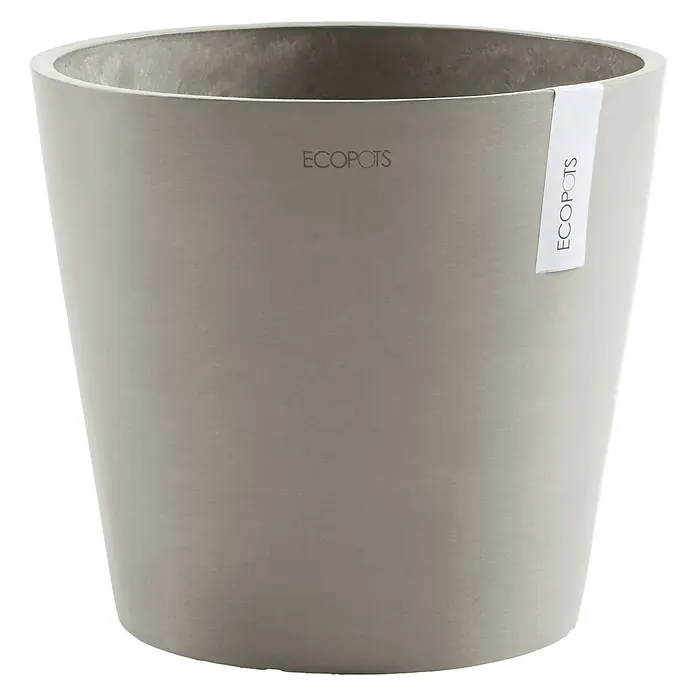 Ecopots Amsterdam Pflanztopf - Außenmaß (Ø x H): 30 x 26 cm, Kunststoff, Taupe - Vorderansicht