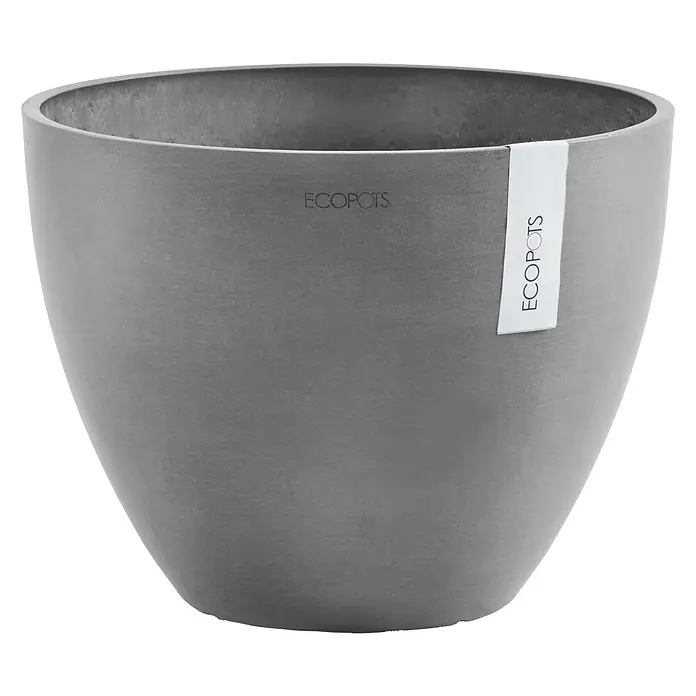 Ecopots Pflanztopf Antwerpen - Außenmaß (Ø x H): 30 x 25,5 cm, Kunststoff, Grau - Vorderansicht