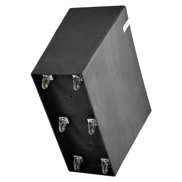 Ecopots Pflanzkasten Paris - Außenmaß (L x B x H): 85 x 40 x 65 cm, Kunststoff, Dunkelgrau, Ausstattung Pflanzgefäß: Rollen - Diagonale Ansicht