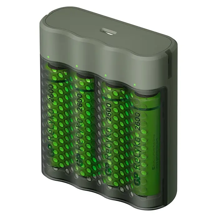 GP ReCyko Batterijoplader - Passend bij: AA en AAA - Diagonaal zicht