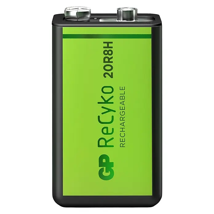 GP ReCyko Oplaadbare batterijen - 9-Volt-Block, 1,2 V - Vooraanzicht