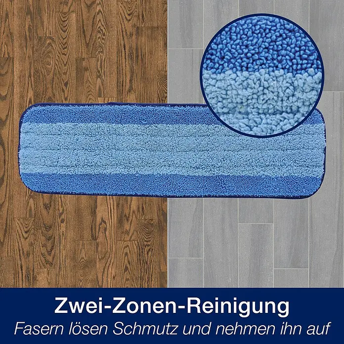 Bona Spray Mop für Holzfußböden - Mikrofaser, 1 x Bona Spray Mop, 1 x Bona Spray Mop Refiller (Kartusche), 1 x Bona Mikrofaser-Reinigungspad - Anwendungsbeispiel