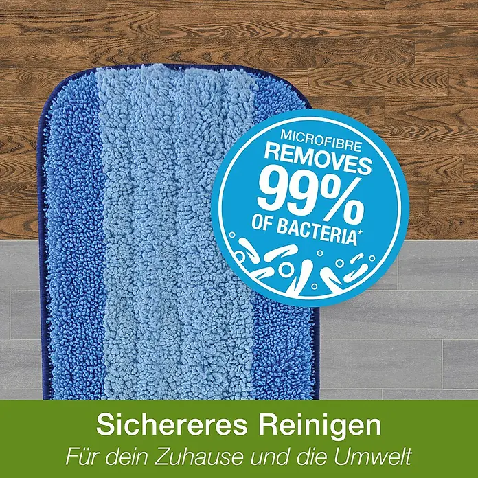 Bona Spray Mop für Fliesen- und Laminatböden - Mikrofaser, 1 x Bona Spray Mop, 1 x Bona Spray Mop Refiller (Kartusche), 1 x Bona Mikrofaser-Reinigungspad - Anwendungsbeispiel