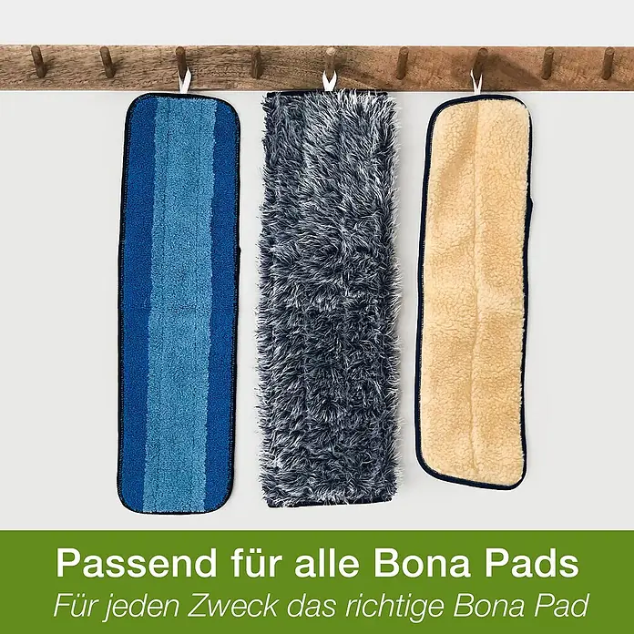 Bona Spray Mop für Fliesen- und Laminatböden - Mikrofaser, 1 x Bona Spray Mop, 1 x Bona Spray Mop Refiller (Kartusche), 1 x Bona Mikrofaser-Reinigungspad - Anwendungsbeispiel