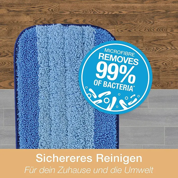 Bona Spray Mop für geölte Holzfußböden - 1 x Spray Mop, 1 x nachfüllbare Kartusche mit 850 ml Reinigungsmittel, 1 x Microfaser-Reinigungspad - Anwendungsbeispiel