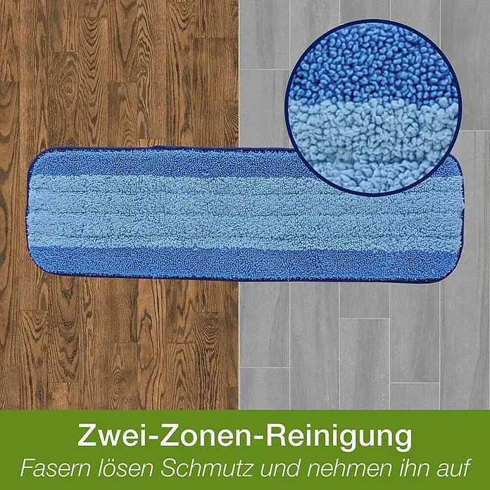 Bona Spray Mop für Fliesen- und Laminatböden - Mikrofaser, 1 x Bona Spray Mop, 1 x Bona Spray Mop Refiller (Kartusche), 1 x Bona Mikrofaser-Reinigungspad - Anwendungsbeispiel