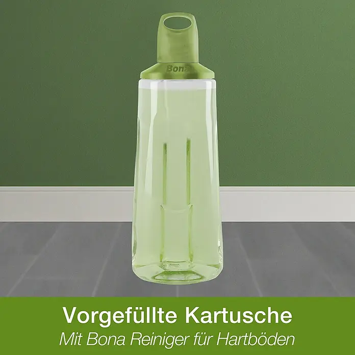 Bona Spray Mop für Fliesen- und Laminatböden - Mikrofaser, 1 x Bona Spray Mop, 1 x Bona Spray Mop Refiller (Kartusche), 1 x Bona Mikrofaser-Reinigungspad - Anwendungsbeispiel