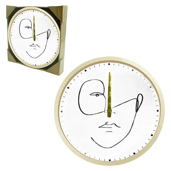 Wanduhr rund Face - Weiß, Durchmesser: 30 cm - Vorderansicht
