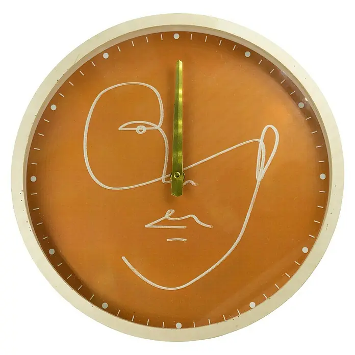 Wanduhr rund Face - Terrakotta, Durchmesser: 30 cm - Vorderansicht