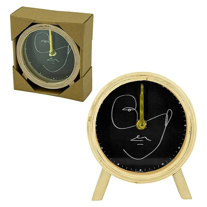 Standuhr Face - Schwarz, Durchmesser: 13 cm - Vorderansicht