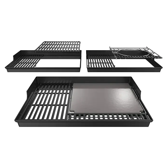 Weber Crafted Pizzastein Glasiert - L x B x H: 41,4 x 40,6 x 1,3 cm, Cordierit - Diagonale Ansicht