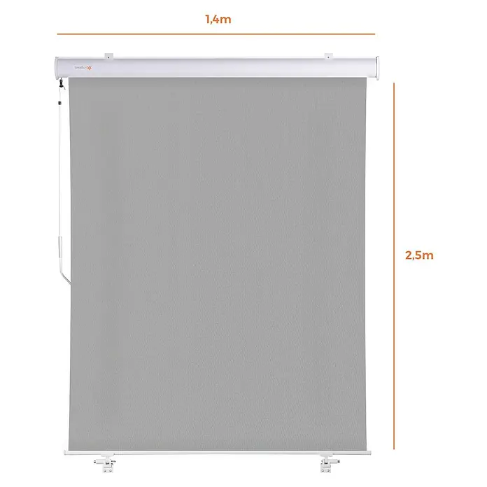 SmartSun Toldo para balcón Neo Lux - Gris piedra, Ancho: 1,4 m - Dibujo técnico