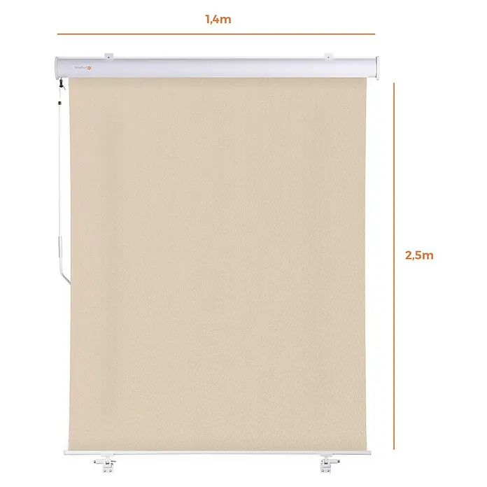 SmartSun Toldo para balcón Neo Lux - Beige arena, Ancho: 1,4 m - Dibujo técnico