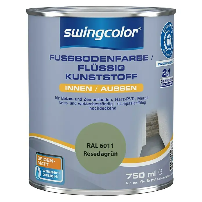 swingcolor 2in1 Flüssigkunststoff RAL 6011 - Resedagrün, 750 ml, Seidenmatt - Vorderansicht
