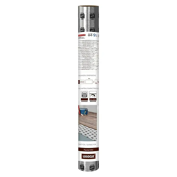 LOGOCLIC Parna folija Aquaprotec - 10 m², Debljina: 0,18 mm - Pogled sprijeda