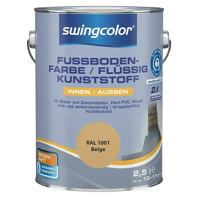 swingcolor 2in1 Flüssigkunststoff RAL 1001 - Beige, 2,5 l, Seidenmatt - Vorderansicht