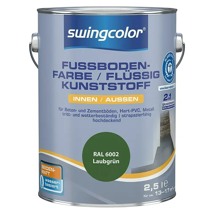 swingcolor 2in1 Flüssigkunststoff RAL 6002 - Laubgrün, 2,5 l, Seidenmatt - Vorderansicht