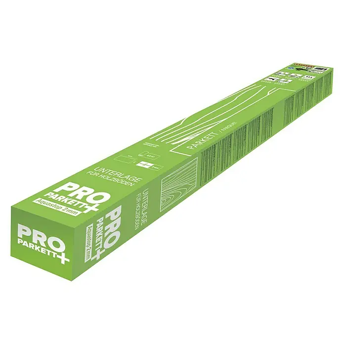 LOGOCLIC Podloga za izolaciju ProParkett + Aquastop - 8 m², Debljina: 2 mm - Dijagonalni pogled