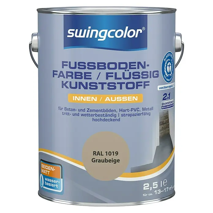 swingcolor 2in1 Flüssigkunststoff RAL 1019 - Graubeige, 2,5 l, Seidenmatt - Vorderansicht