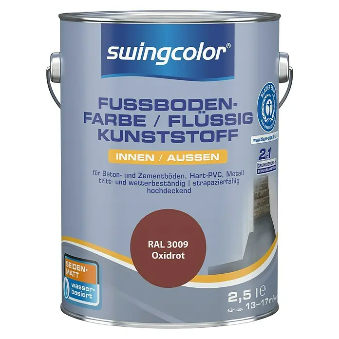 swingcolor 2in1 Flüssigkunststoff RAL 3009 - Oxidrot, 2,5 l, Seidenmatt - Vorderansicht
