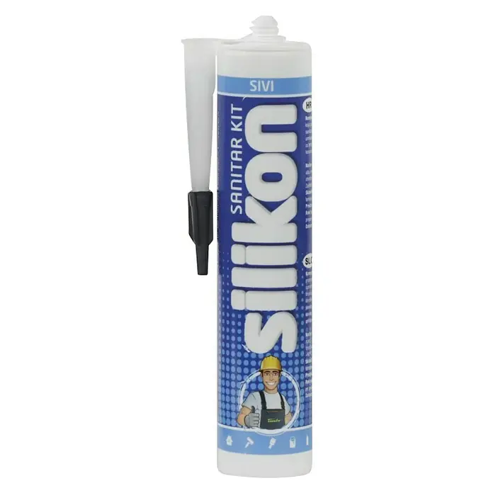 Sanitarni silikon - Sive boje, 300 ml - Pogled sprijeda