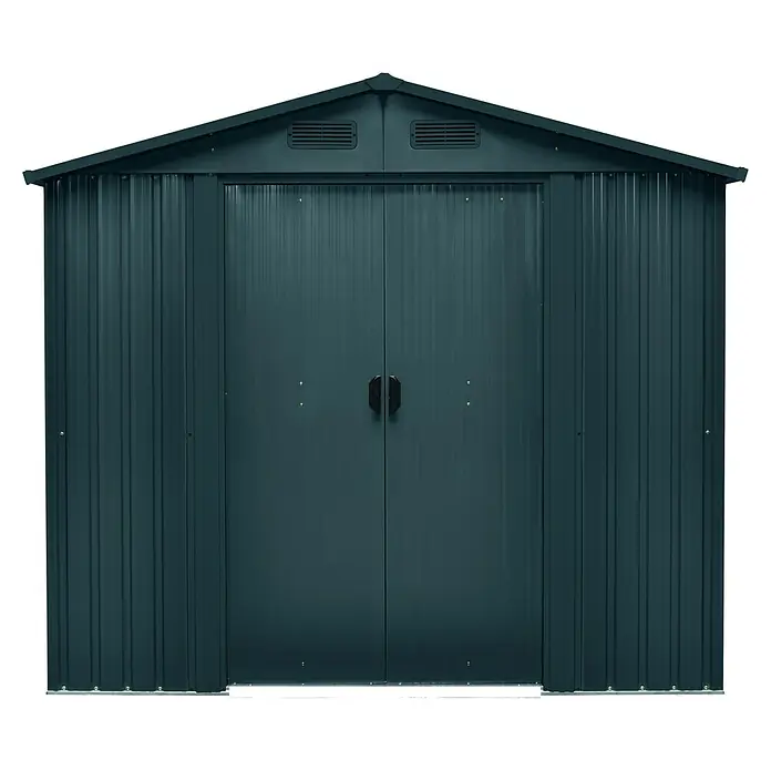 Gardol Metallgerätehaus Top Shed - L x B x H: 236 x 196 x 206 cm, Stahl, Anthrazit - Vorderansicht