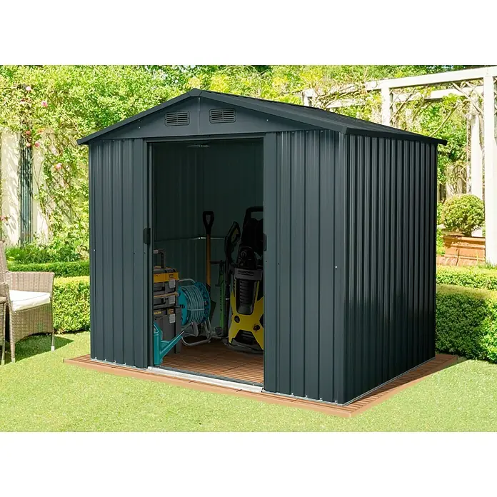 Gardol Metallgerätehaus Top Shed - L x B x H: 236 x 196 x 206 cm, Stahl, Anthrazit - Stimmungsaufnahme