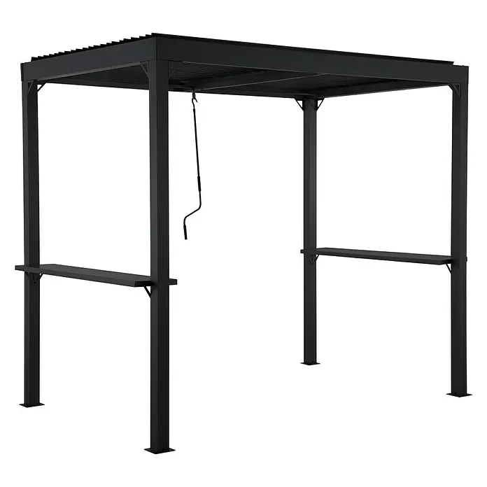 Sunfun Melina Grillpavillon - L x B x H: 160 x 250 x 220 cm, Schwarz - Diagonale Ansicht