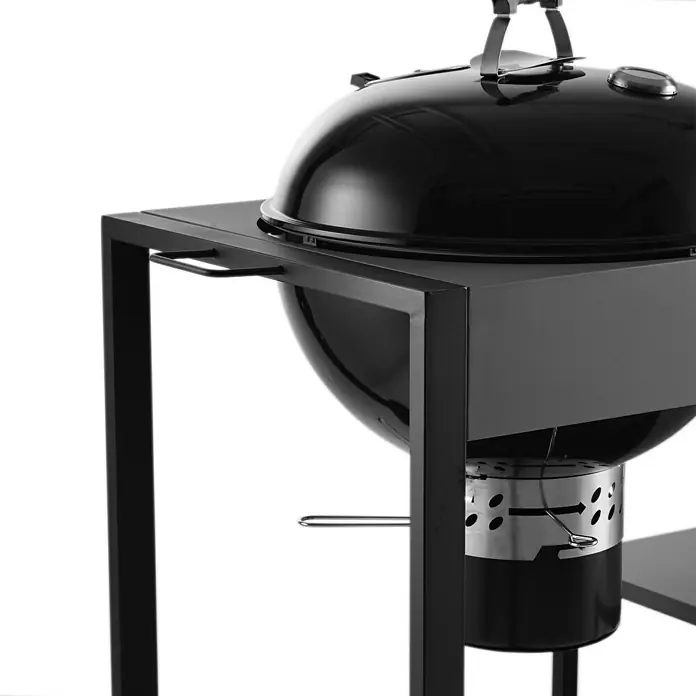 Kingstone Houtskoolbarbecue Superior Prime - Zwart/Zilver, Hoofdgrilloppervlak: 57 cm - Close-up