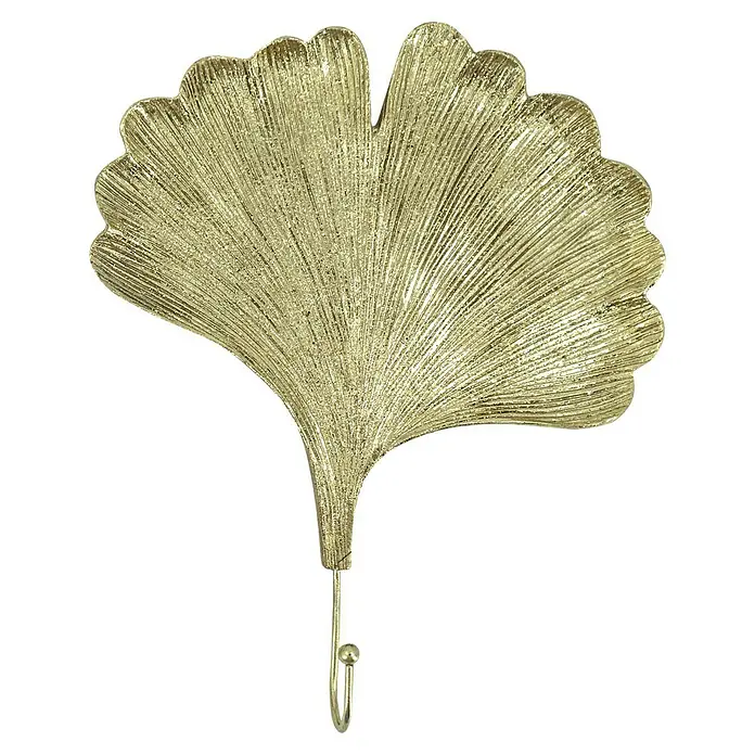 Garderobenhaken Set Ginko/Ahorn - L x B x H: 20 x 3,5 x 25 cm, Gold - Rückansicht