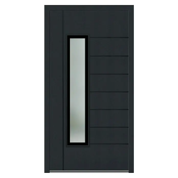 PVC ulazna vrata KT171 Varaždin - 1.100 x 2.100 mm, DIN graničnik: Desno - Pogled sprijeda