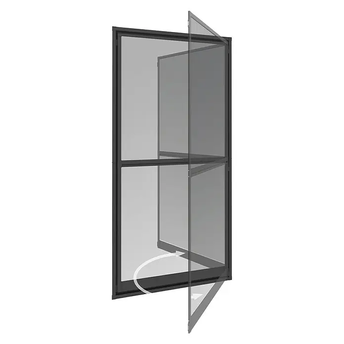 Windhager Insektenschutztür Expert - B x H: 100 x 210 cm, Anthrazit - Diagonale Ansicht