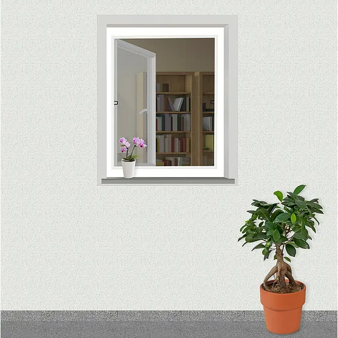 Windhager Insektenschutz-Fensterrahmen Basic - B x H: 100 x 120 cm, Weiß - Stimmungsaufnahme