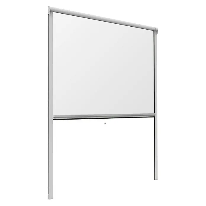 Windhager Insektenschutz-Fensterrollo Basic - B x H: 130 x 160 cm, Farbe Rahmen: Weiß, Schraubbefestigung - Diagonale Ansicht