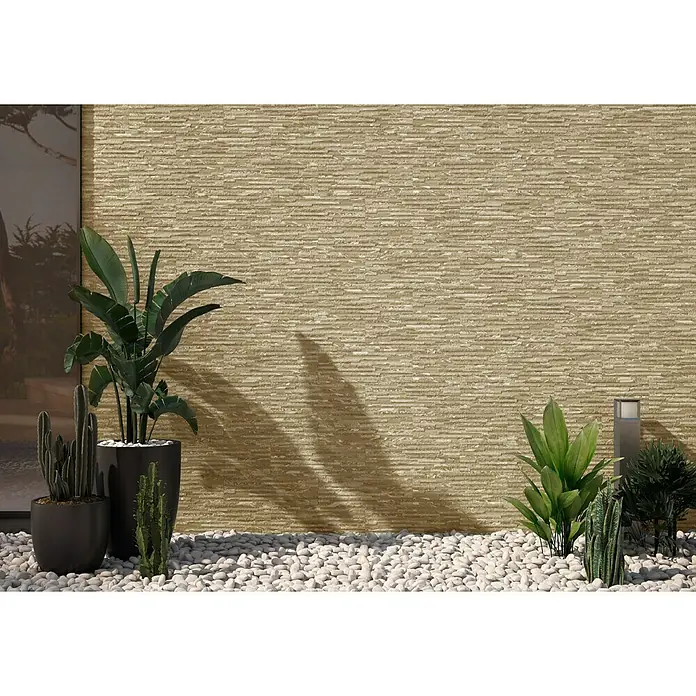 Revestimiento de pared Maule - 17 x 52 cm, Beige, Efecto piedra - Foto ambiente