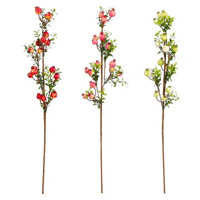 Flor artificial Bayas - 65 cm, Plástico - Vista frontal