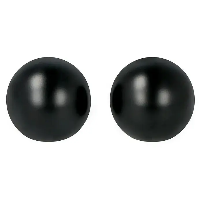 Expo Ambiente Endstück Ball - Schwarz, Geeignet für: Gardinenstangen Ø 20 mm, 2 Stk. - Diagonale Ansicht
