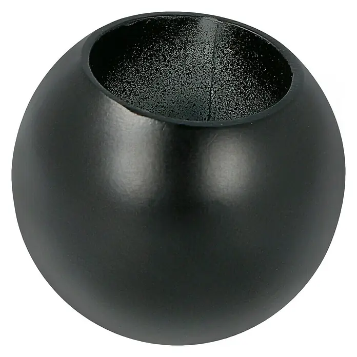 Expo Ambiente Endstück Ball - Schwarz, Geeignet für: Gardinenstangen Ø 20 mm, 2 Stk. - Diagonale Ansicht