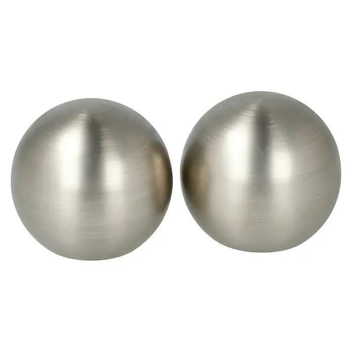 Expo Ambiente Endstück Ball - Edelstahloptik, Geeignet für: Gardinenstangen Ø 20 mm, 2 Stk. - Diagonale Ansicht