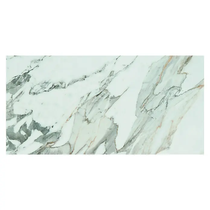 Pavimento porcelánico Tinenza - 30 x 60 cm, Blanco Carrara, Rectificado, Marmolado - Vista frontal