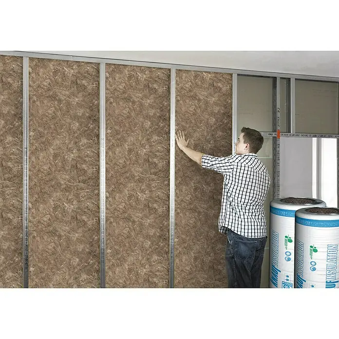 Knauf Insulation Glaswolle Trennwand-Dämmrolle TI 140 - 540 x 62,5 x 7,5 cm, 2 Stk. - Anwendungsbeispiel
