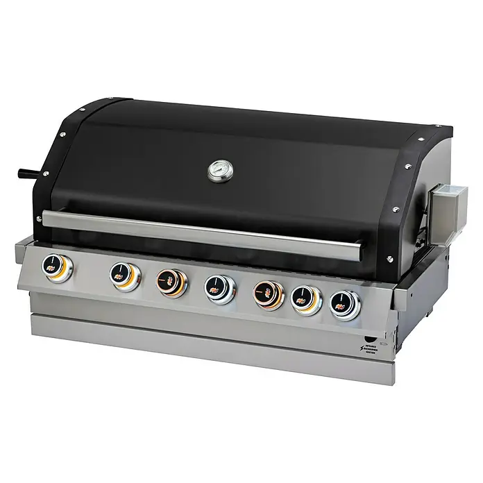 Kingstone KMS Gasgrill Cliff 605-II Built In - Anzahl Brenner: 6, Hauptgrillfläche: 89,2 x 45 cm, 14 kW, Schwarz/Silber - Diagonale Ansicht