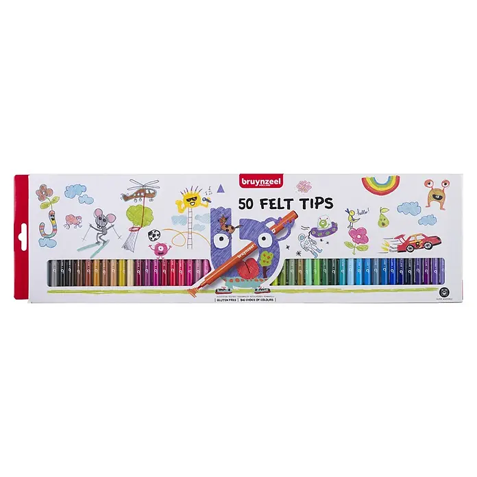 Talens Bruynzeel Set de marcadores de efecto lacado Felt tips - 50 ud., Multicolor - Vista frontal