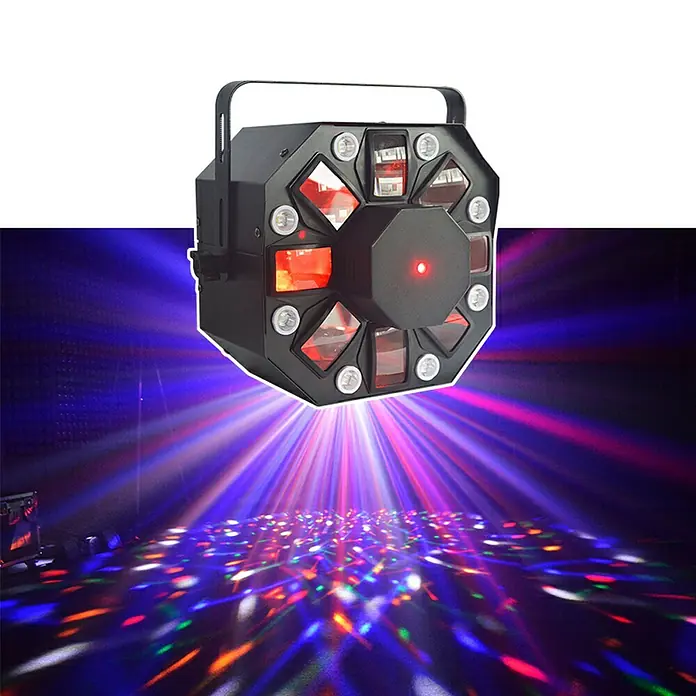 LED-Laserstrahler Laser Party - Anzahl Leuchtmittel: 16 Stk., Leuchtmittel: LED, Lichtfarbe: RGBW, Farbe Korpus: Schwarz - Anwendungsbeispiel