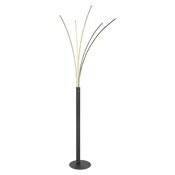 Globo LED-Stehleuchte Bizzy - 36 W, L x B x H: 56 x 60 x 187 cm, Schwarz/Opalweiß, Warmweiß - Diagonale Ansicht